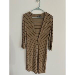 Travelers‎ by Chico's Striped Dress V-Neck 3/4 Sleeve Career Casual Size 0